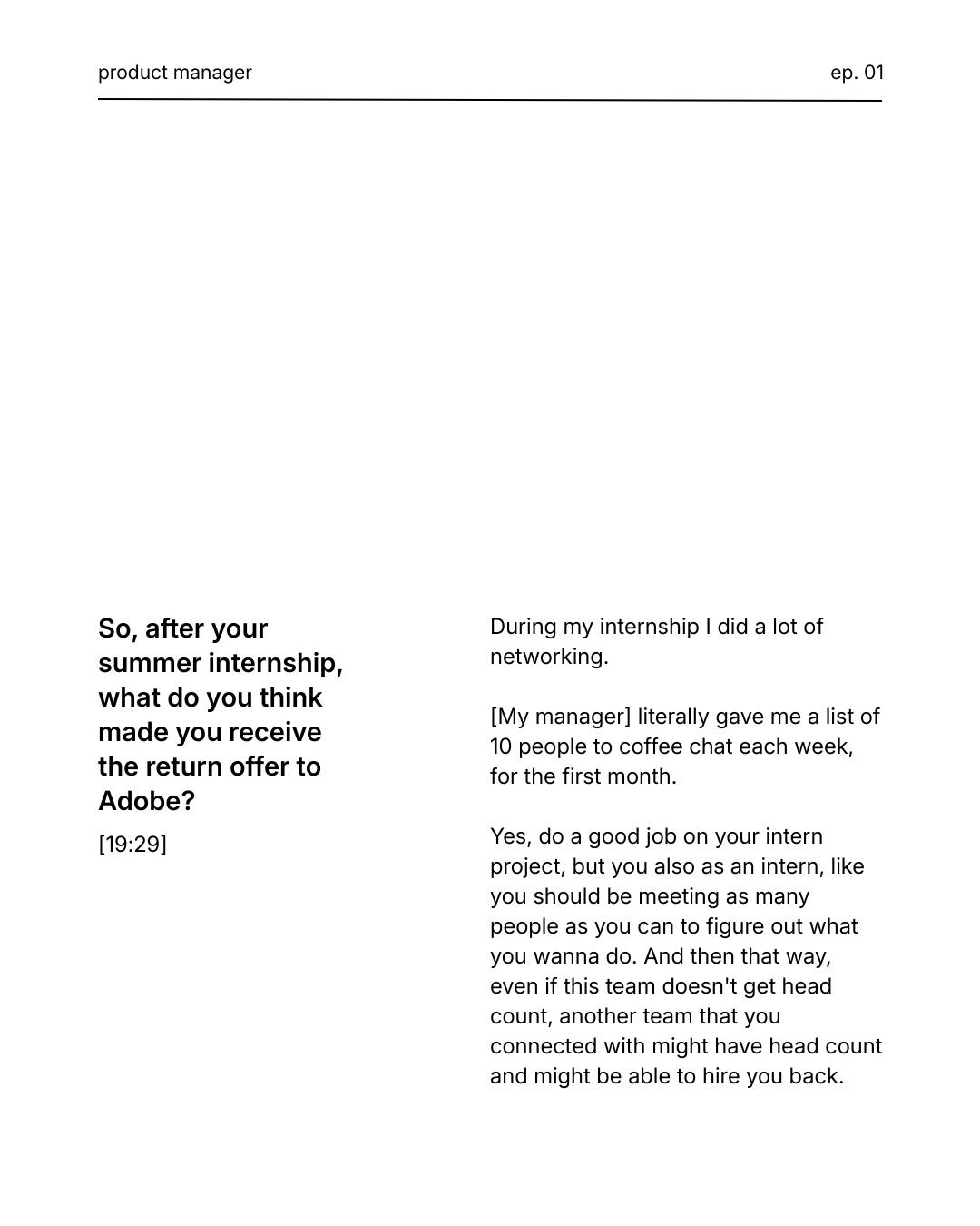 Carousel slide about receiving an Adobe return offer