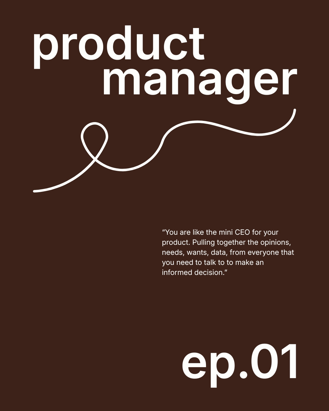 Brown product manager episode cover designed for A Cup of Coffee Chat